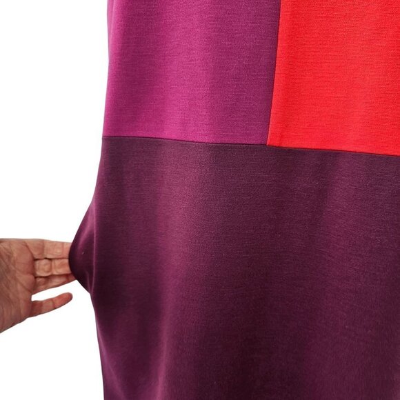 Narciso Rodriguez Shift Dress Color Block Knit Cap Sleeve Hand Pockets Womens S - Picture 4 of 11